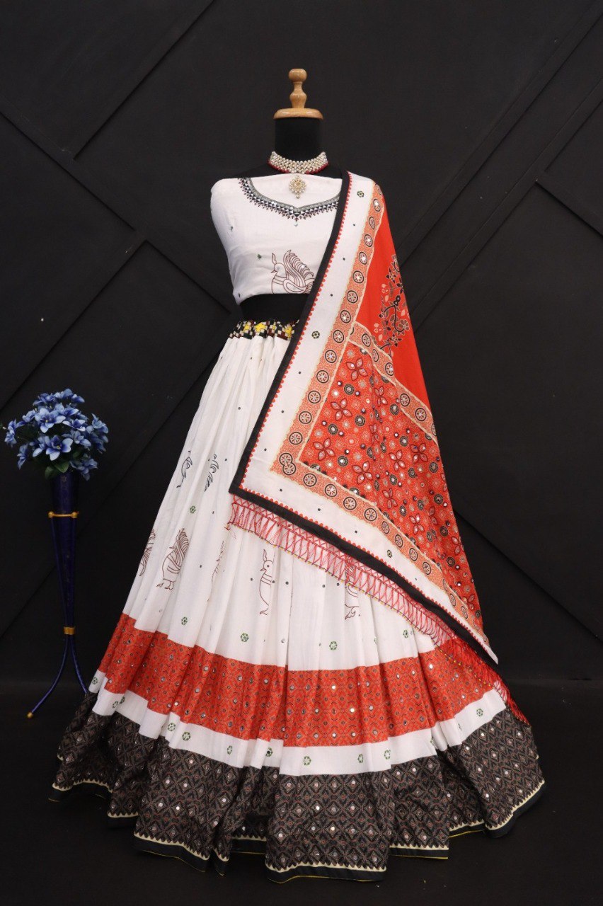 New Lounching Digital Print Muslin Cotton Lehenga Choli