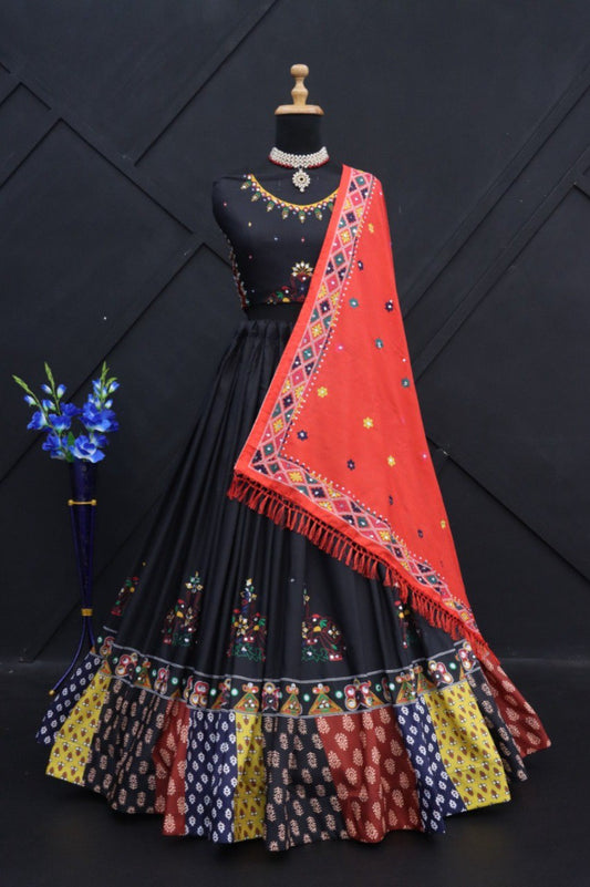 New Lounching Digital Print Muslin Cotton Lehenga Choli