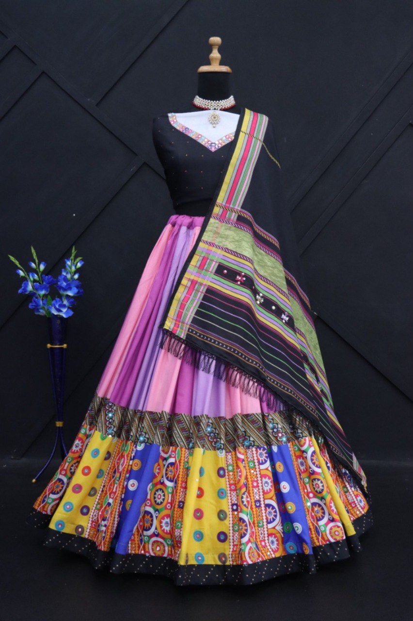 New Lounching Digital Print Muslin Cotton Lehenga Choli