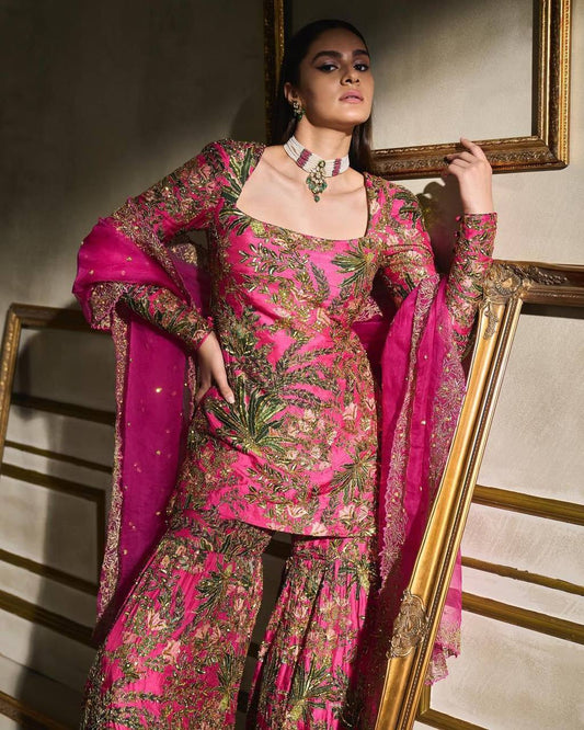 DESIGNER HEAVY CHINON WITH SEQUANCE EMBROIDERY WORK SUIT