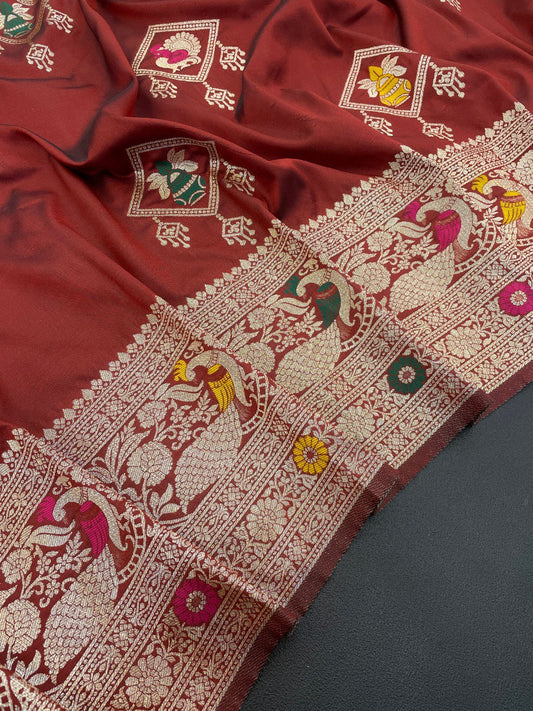 Pure Gold Zari With Heavy Zalar Saree