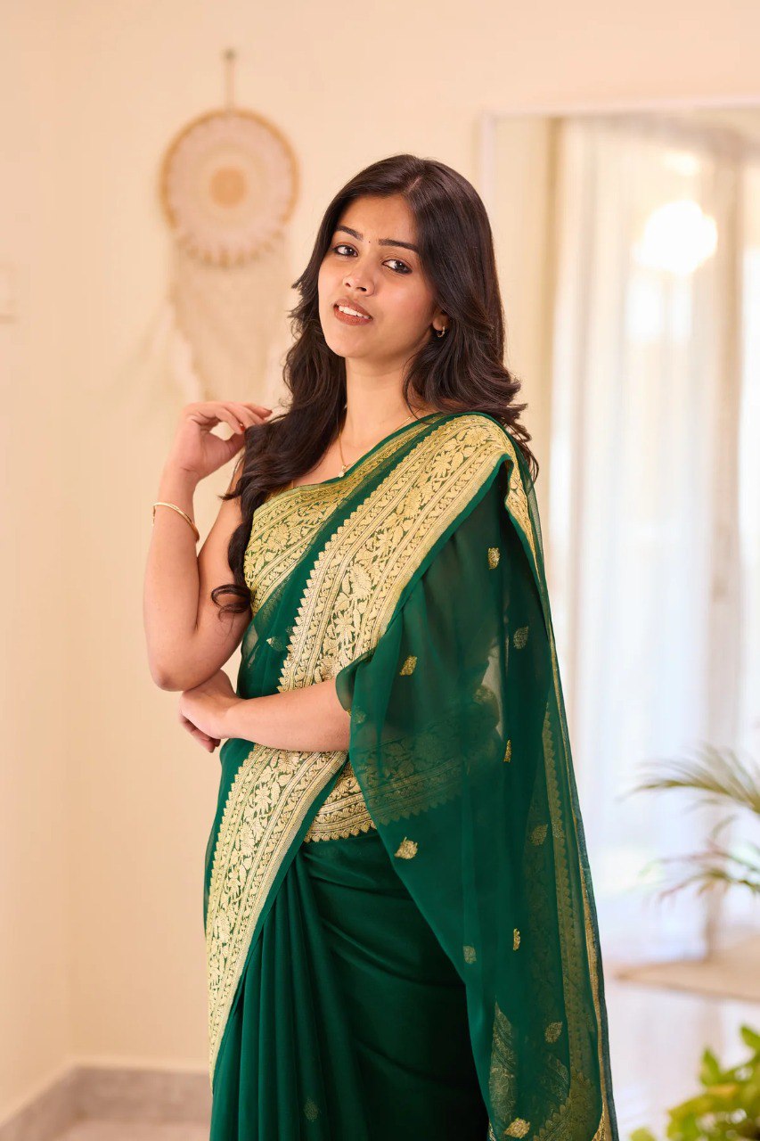 Sari en soie Rangoli douce pour tenue de soirée