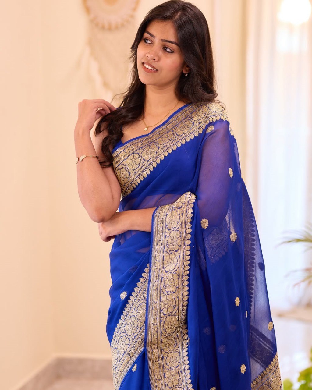 Sari en soie Rangoli douce pour tenue de soirée