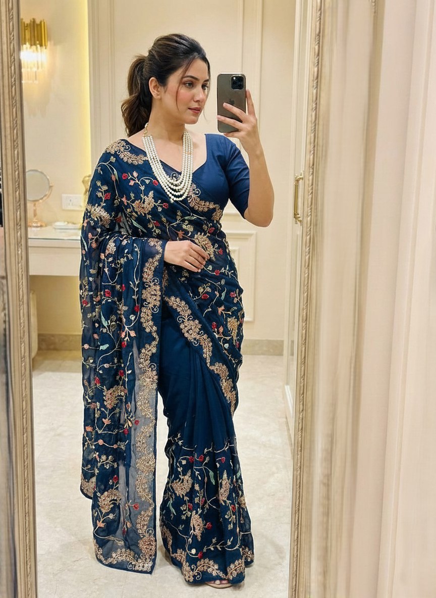 Party Wear Rangoli Silk Saree