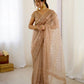 Net saree with sequins & dori work saree