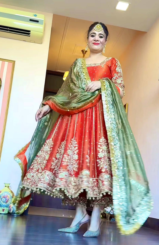 PREMIUM READYMADE LUXURY ANARKALI SUIT SET [3 PIS]