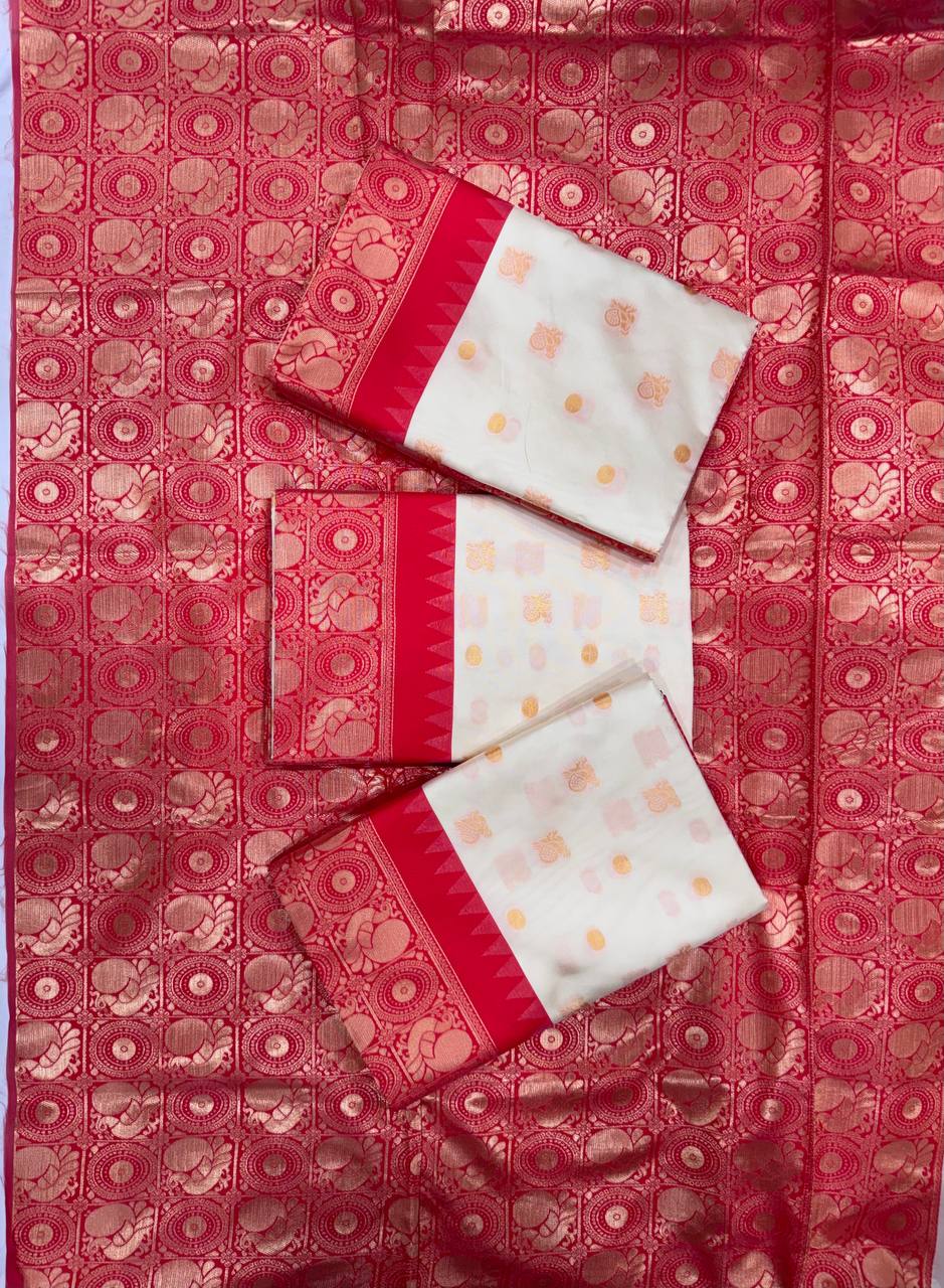 Sari en soie Rangoli noir de qualité supérieure