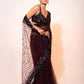 Net saree with hologram sequin & thread work