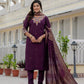Premium Roman Silk Coding Embroidery With Sequins Work Suit