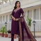 Premium Roman Silk Coding Embroidery With Sequins Work Suit