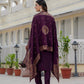 Premium Roman Silk Coding Embroidery With Sequins Work Suit