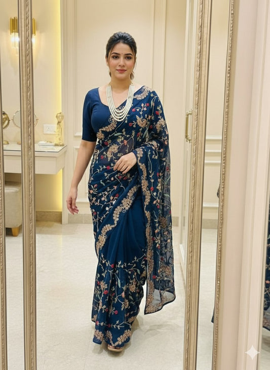Party Wear Rangoli Silk Saree
