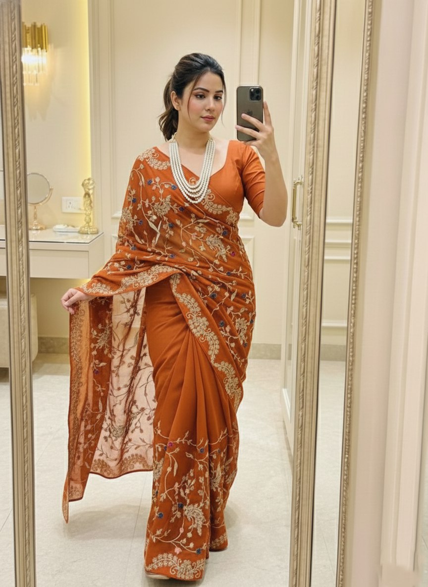 Party Wear Rangoli Silk Saree