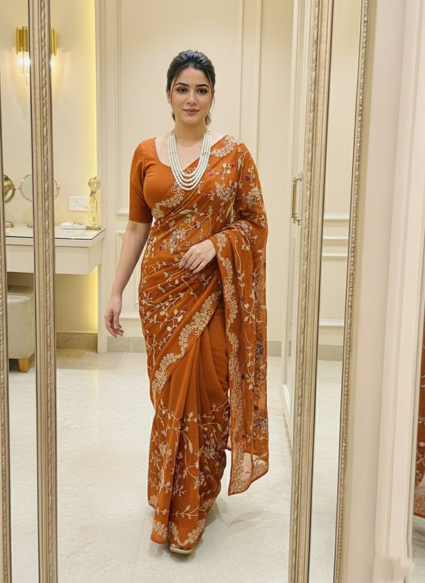 Party Wear Rangoli Silk Saree