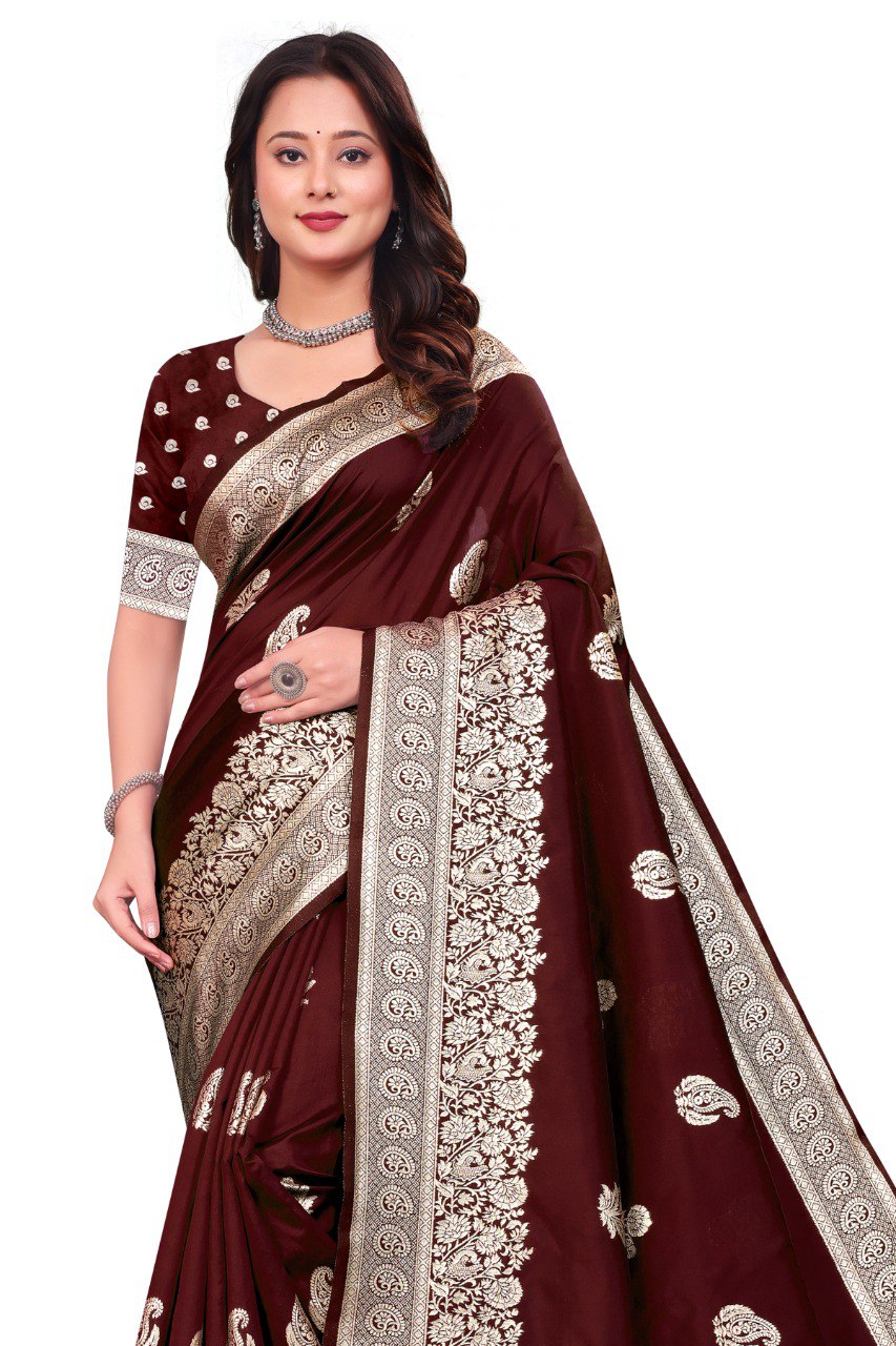 Pure Gold Zari With Heavy Zahlar Saree