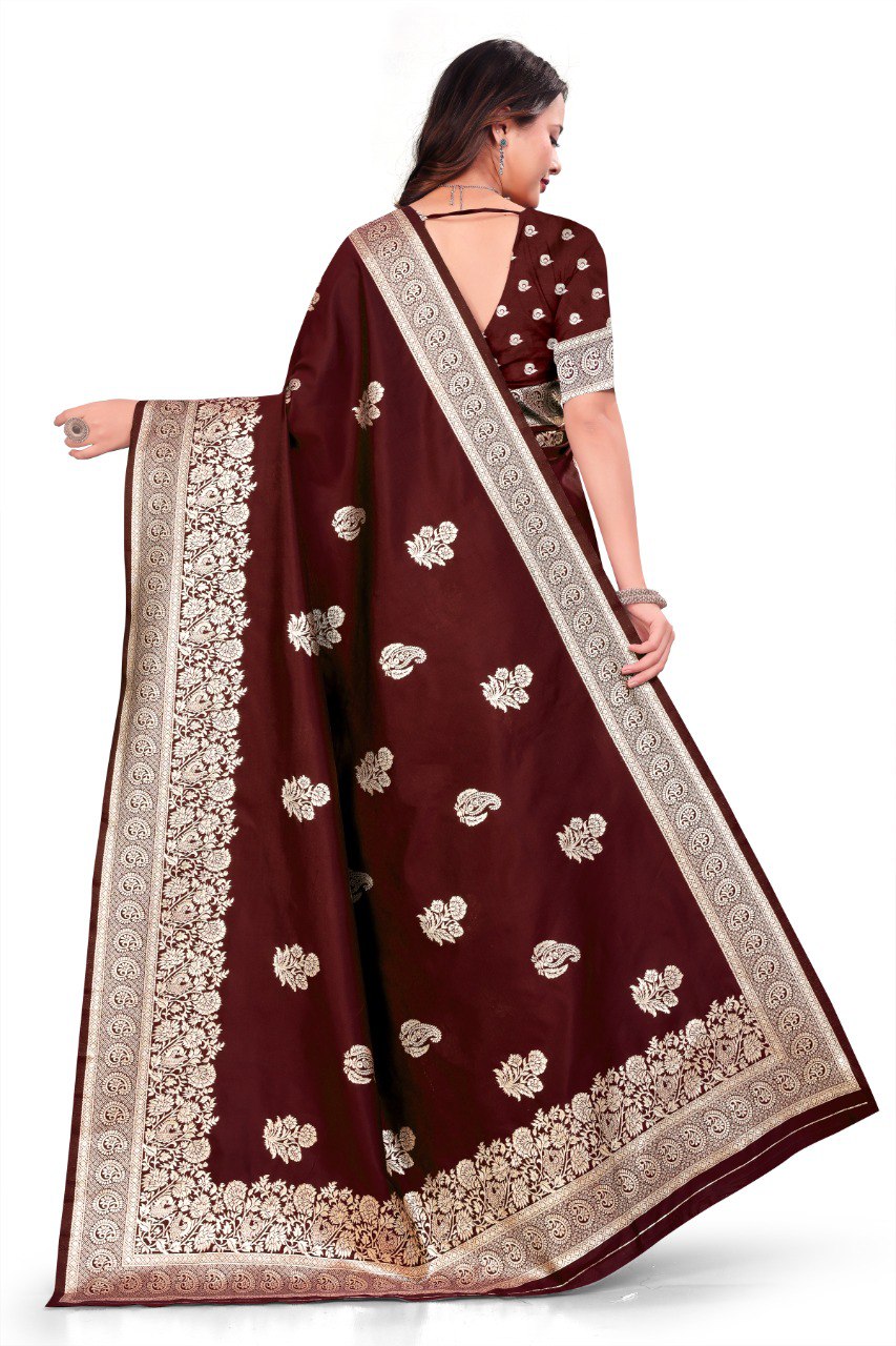 Pure Gold Zari With Heavy Zahlar Saree