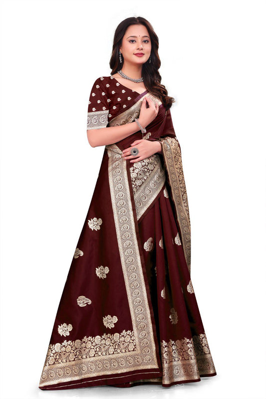 Pure Gold Zari With Heavy Zahlar Saree