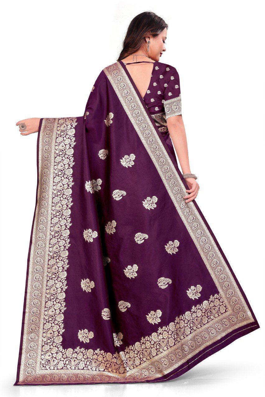 Pure Gold Zari With Heavy Zahlar Saree
