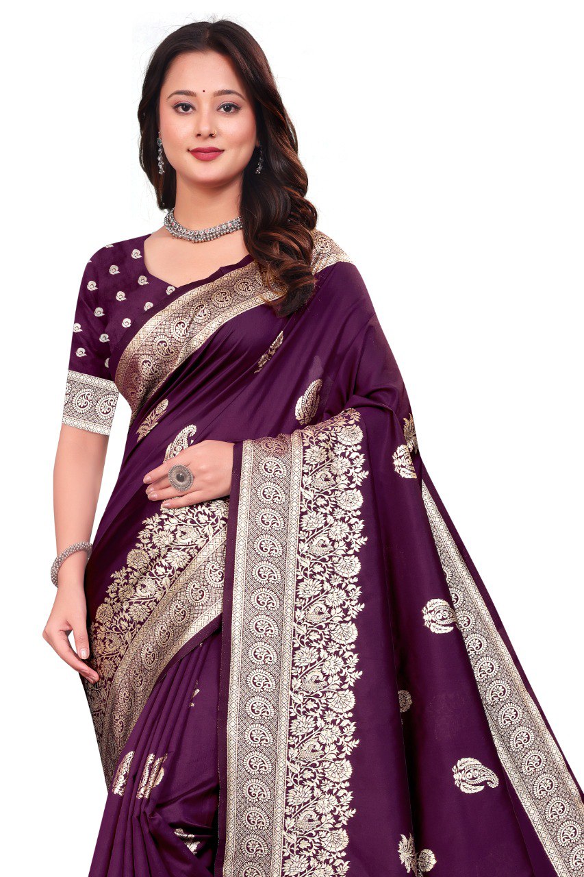 Pure Gold Zari With Heavy Zahlar Saree