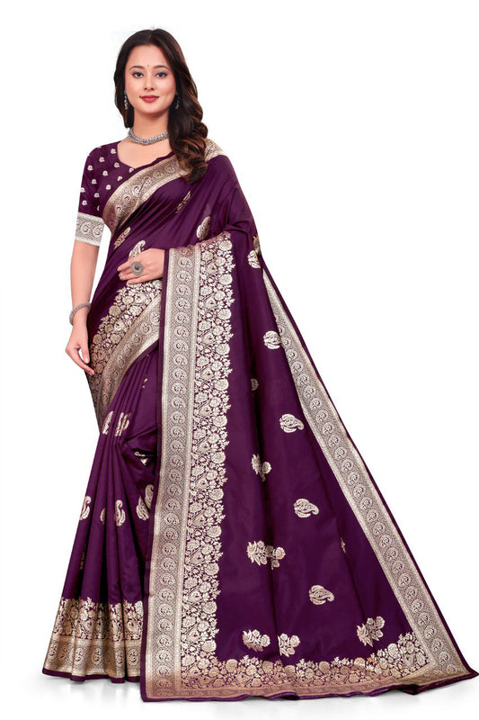 Pure Gold Zari With Heavy Zahlar Saree