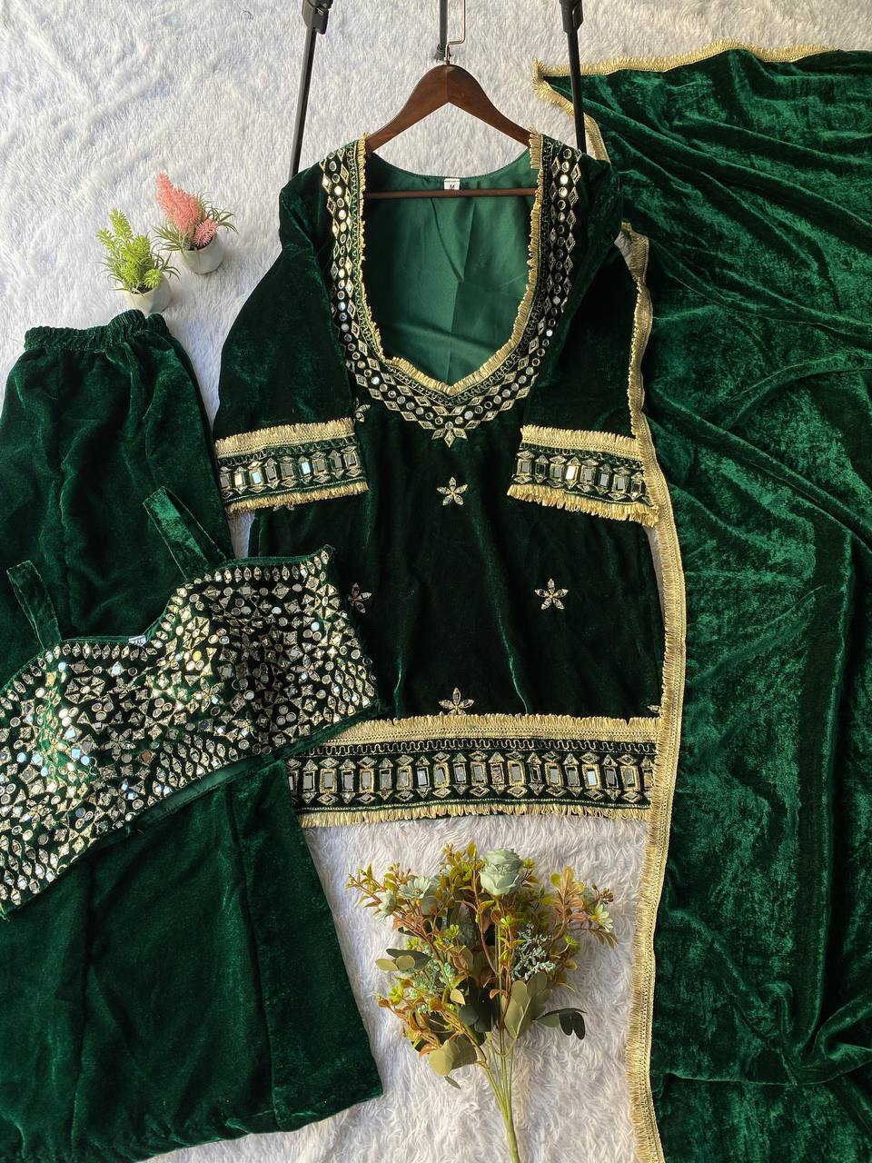 2025 WINTER SEASON IN VELVET EXCLUSIVE 4 PIECE PLAZZO