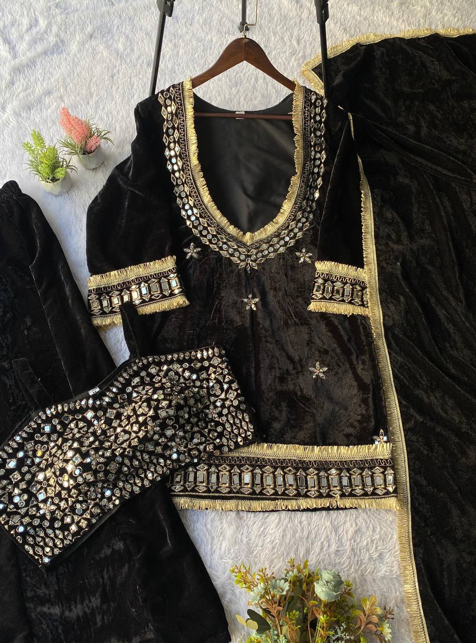 2025 WINTER SEASON IN VELVET EXCLUSIVE 4 PIECE PLAZZO