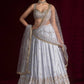 Satin silk lehnga with sequins dori & zari work Choli