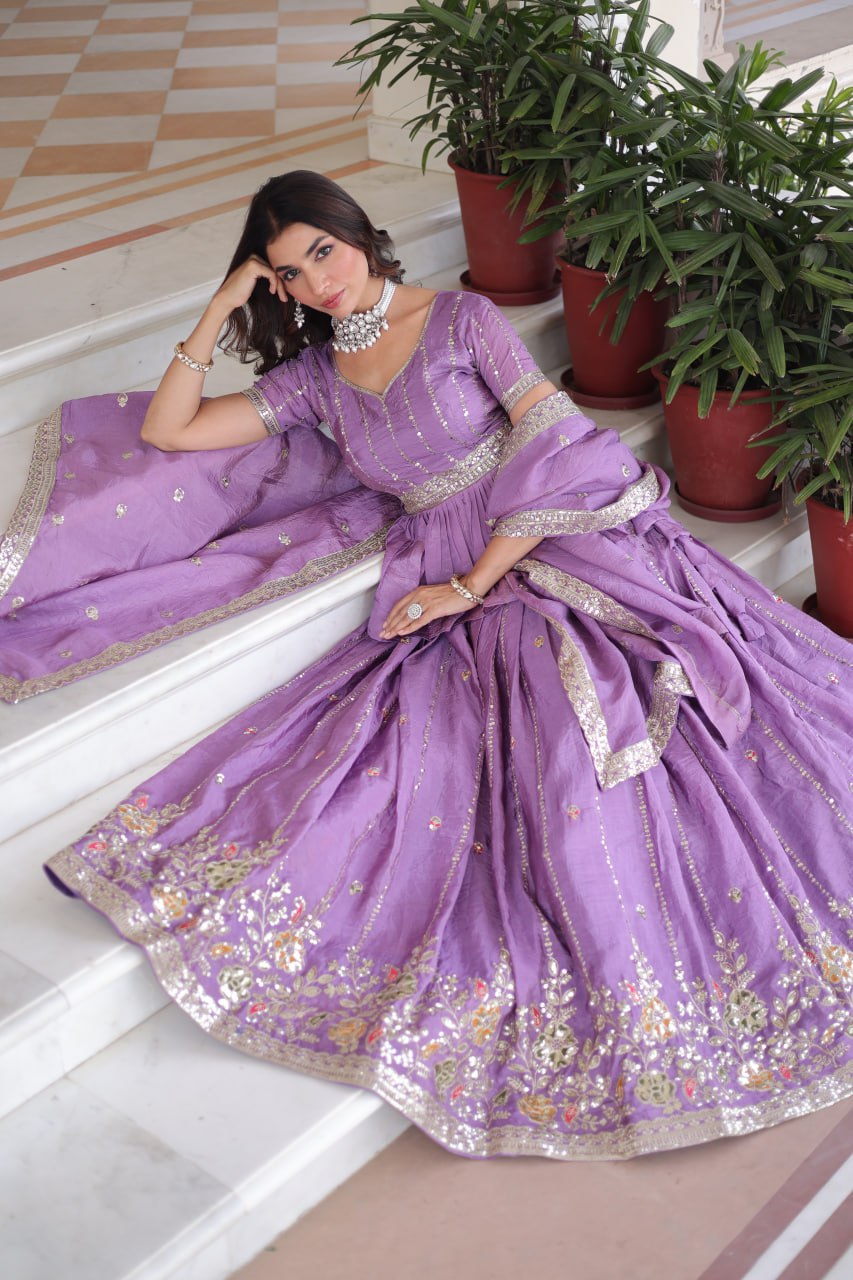 Premium Designer Sequins Embroidered Readymade Lehenga choli Set