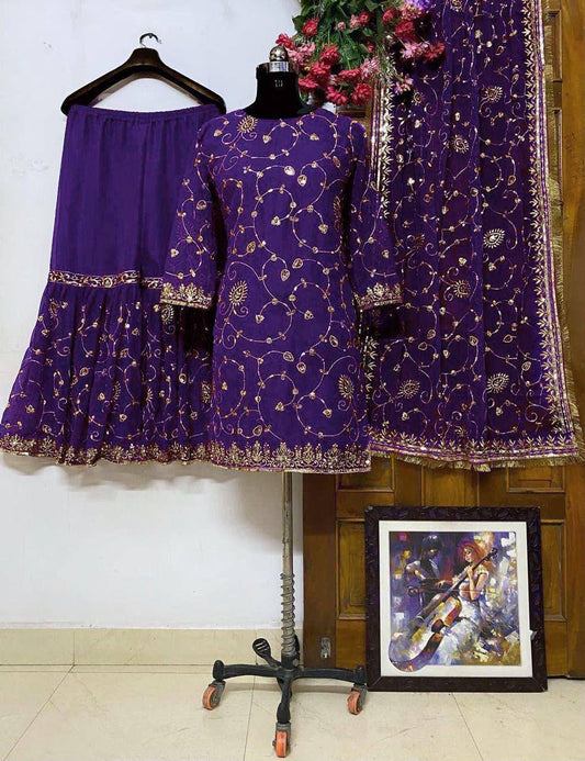 VÊTEMENTS DE COURSE TENDANCE HAUT EN FAUSSE GEORGETTE BRODERIE EN FIL DE COTON