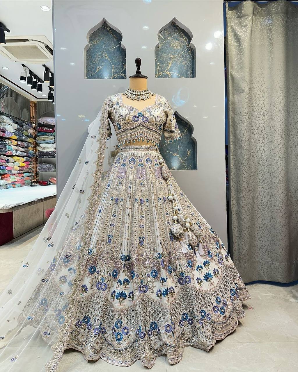 Launching 4 meter flared Coding Sequins Cut Work Lehenga