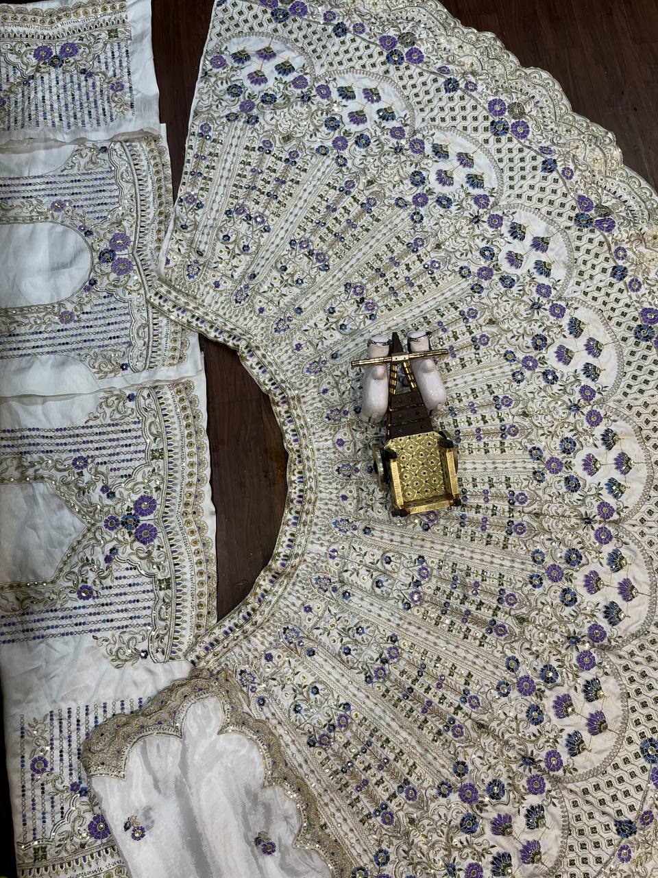 Launching 4 meter flared Coding Sequins Cut Work Lehenga