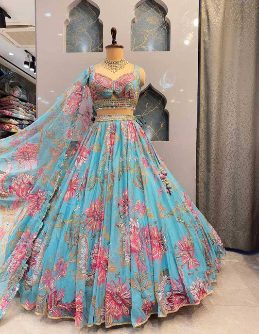4 Meter Flared Premium Quality Star Georgette Lehenga