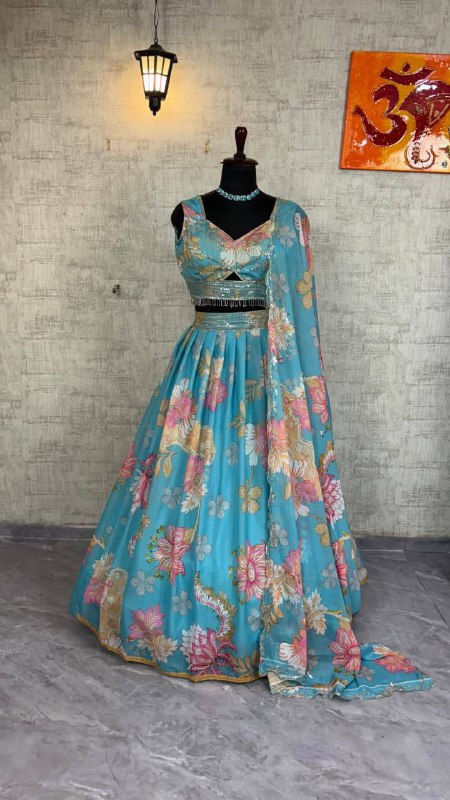 4 Meter Flared Premium Quality Star Georgette Lehenga