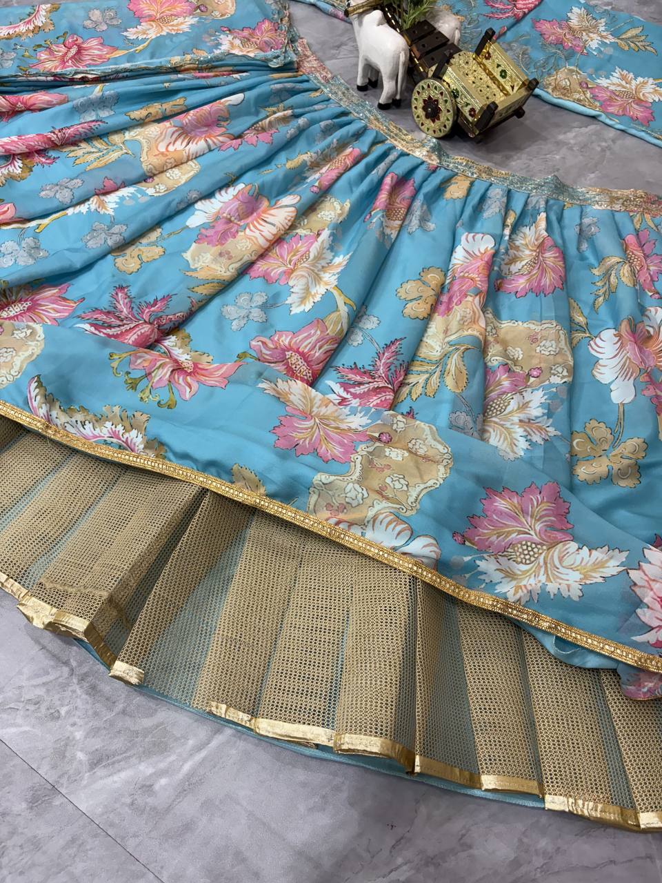 4 Meter Flared Premium Quality Star Georgette Lehenga