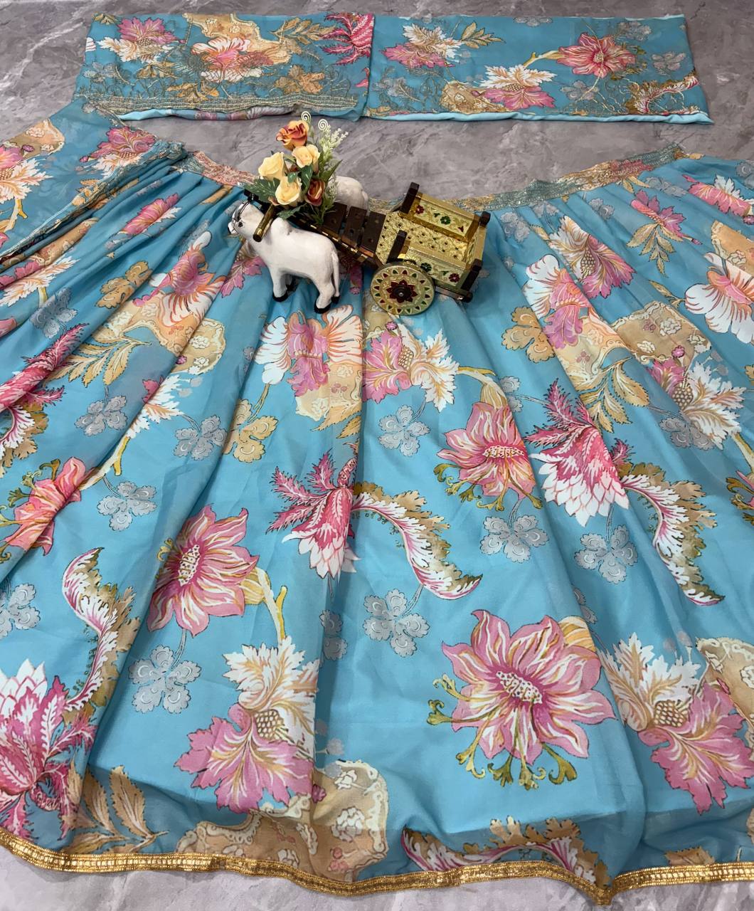 4 Meter Flared Premium Quality Star Georgette Lehenga