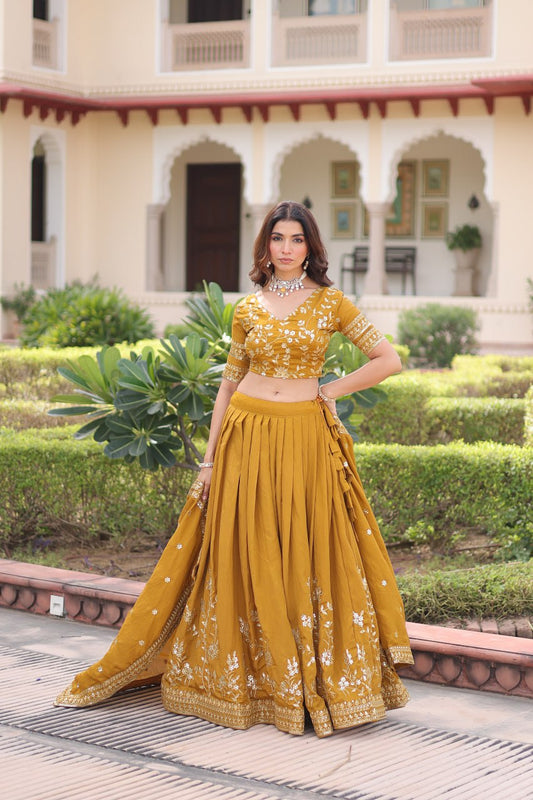NC Vichitra Silk With Heavy Sequins & Zari Embroidered work Lehenga