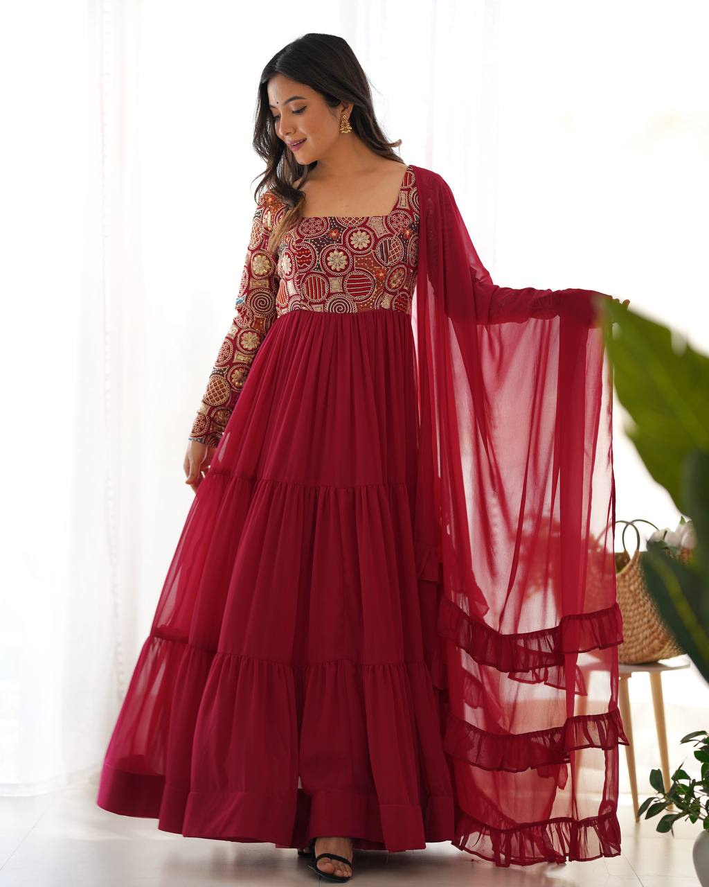 PURE SOFT FOX GEORGETTE FABRIC FULLY FLARE ANARKALI
