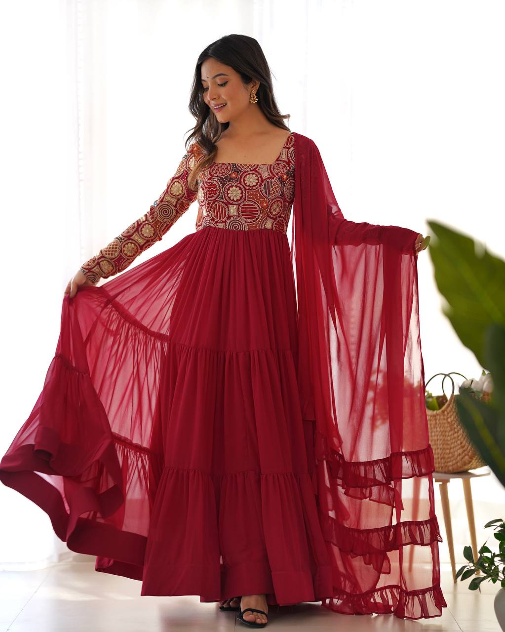 PURE SOFT FOX GEORGETTE FABRIC FULLY FLARE ANARKALI