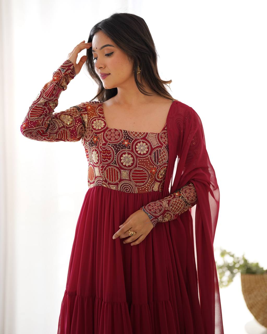 PURE SOFT FOX GEORGETTE FABRIC FULLY FLARE ANARKALI