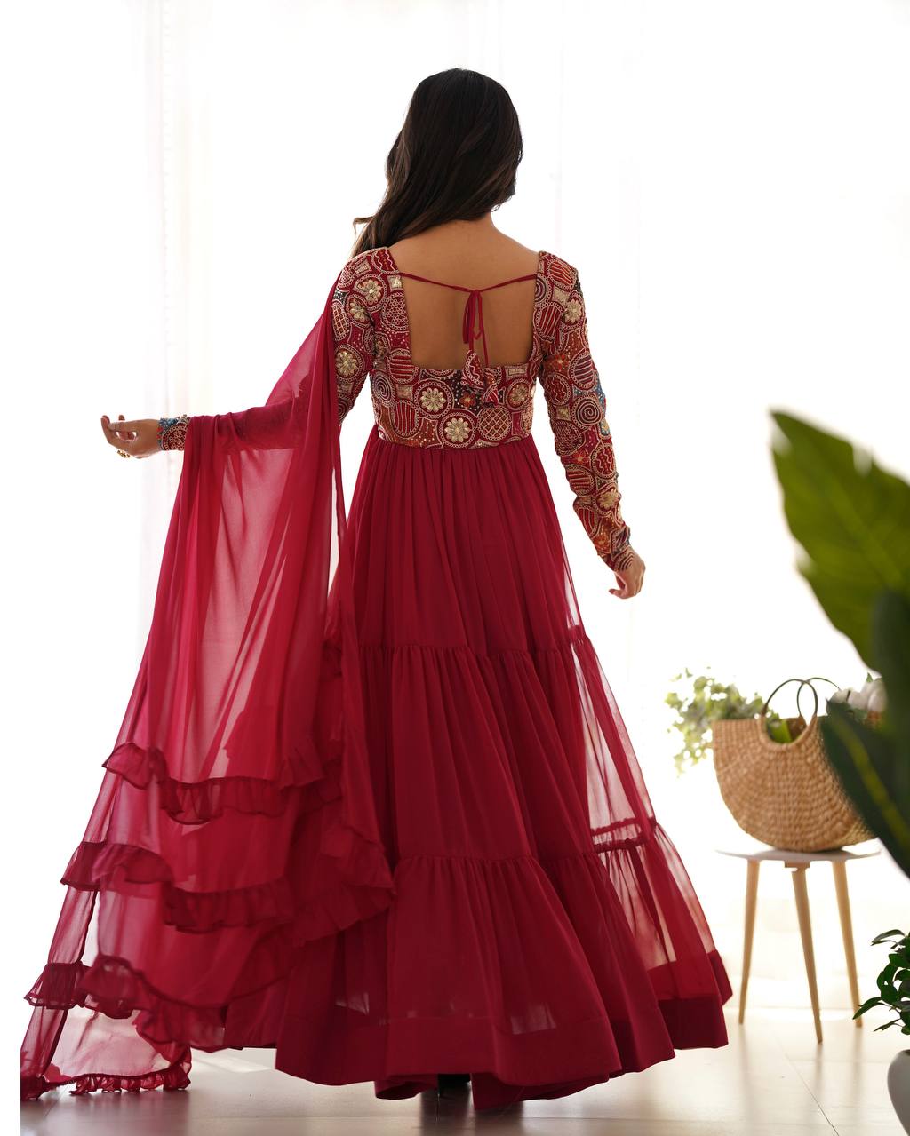 PURE SOFT FOX GEORGETTE FABRIC FULLY FLARE ANARKALI