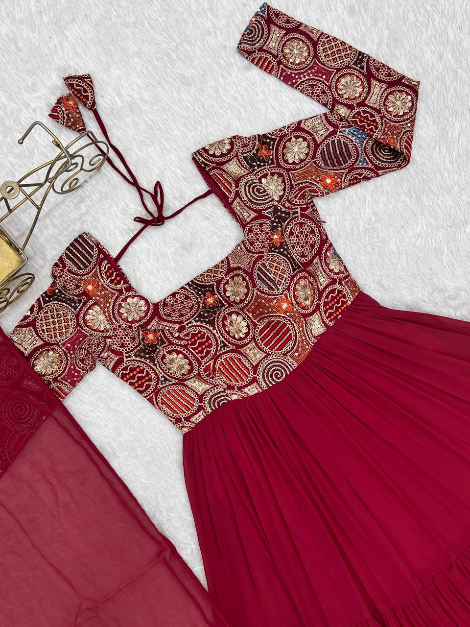 PURE SOFT FOX GEORGETTE FABRIC FULLY FLARE ANARKALI