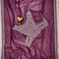 Heavy Choklate Georgette with Kat dana bits work piping lace border