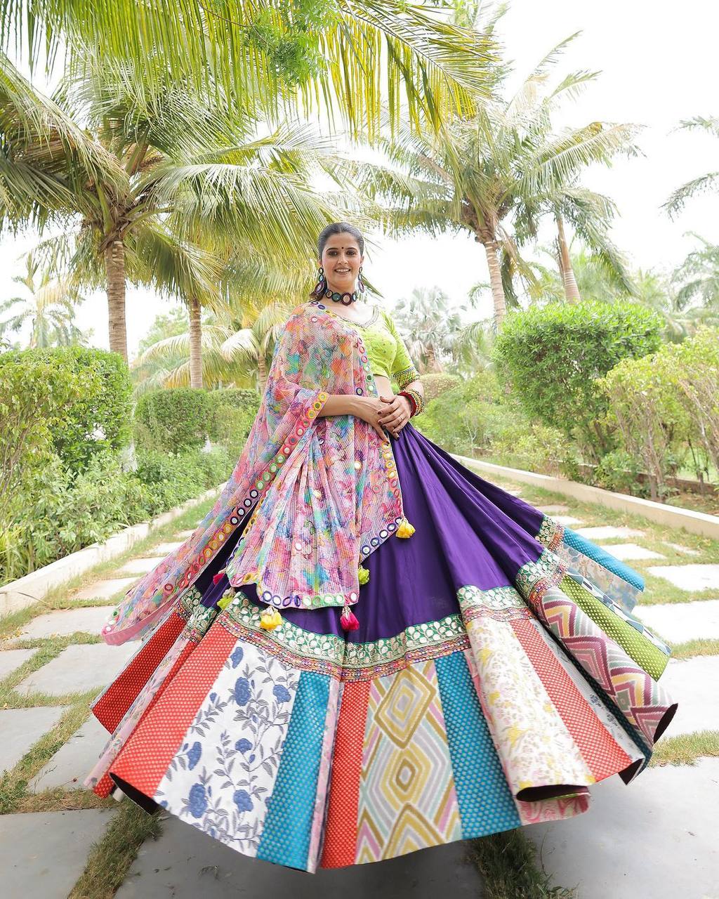 2024 THIS NAVRATRI WEAR A DESIGNER COLLECTION LEHENGA CHOLI WITH DUPATTA