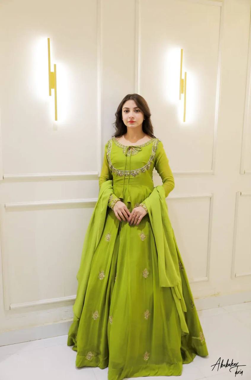 EXCLUSIVE 2 PIECE GOWN WITH DUPATTA IN SEQUENCE EMBROIDERY WORK