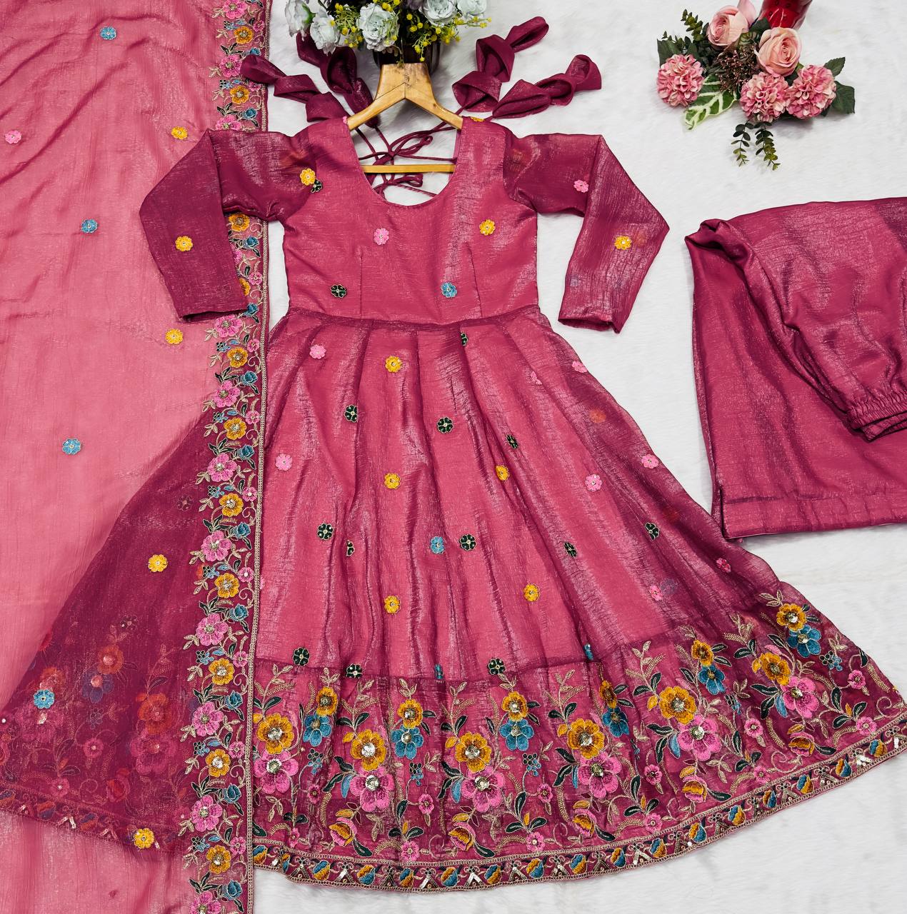 PREMIUM READYMADE ANARKALI SUIT SET (3 PCS)