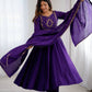 PRESENTING NEW HIGH PREMIUM QUALITY PURE ROMAN CHANDERI SILK FABRIC ANARKALI