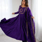 PRESENTING NEW HIGH PREMIUM QUALITY PURE ROMAN CHANDERI SILK FABRIC ANARKALI