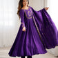 PRESENTING NEW HIGH PREMIUM QUALITY PURE ROMAN CHANDERI SILK FABRIC ANARKALI