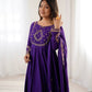 PRESENTING NEW HIGH PREMIUM QUALITY PURE ROMAN CHANDERI SILK FABRIC ANARKALI