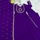 PRESENTING NEW HIGH PREMIUM QUALITY PURE ROMAN CHANDERI SILK FABRIC ANARKALI